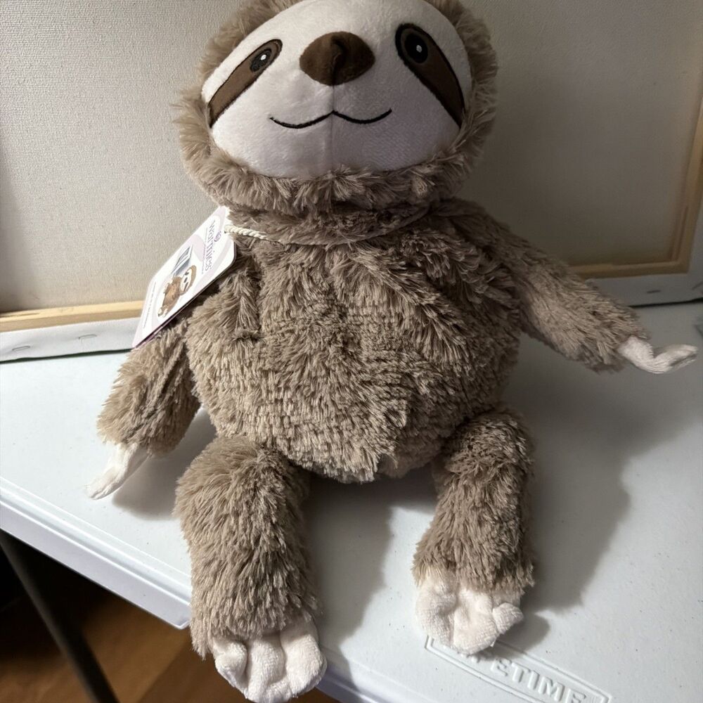 Warmies Microwavable Cozy Plush Brown Sloth Calming and Cuddly Scented